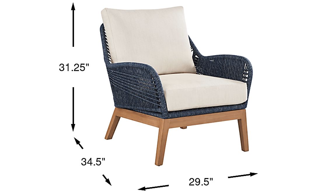 Tessere Blue Outdoor Club Chair