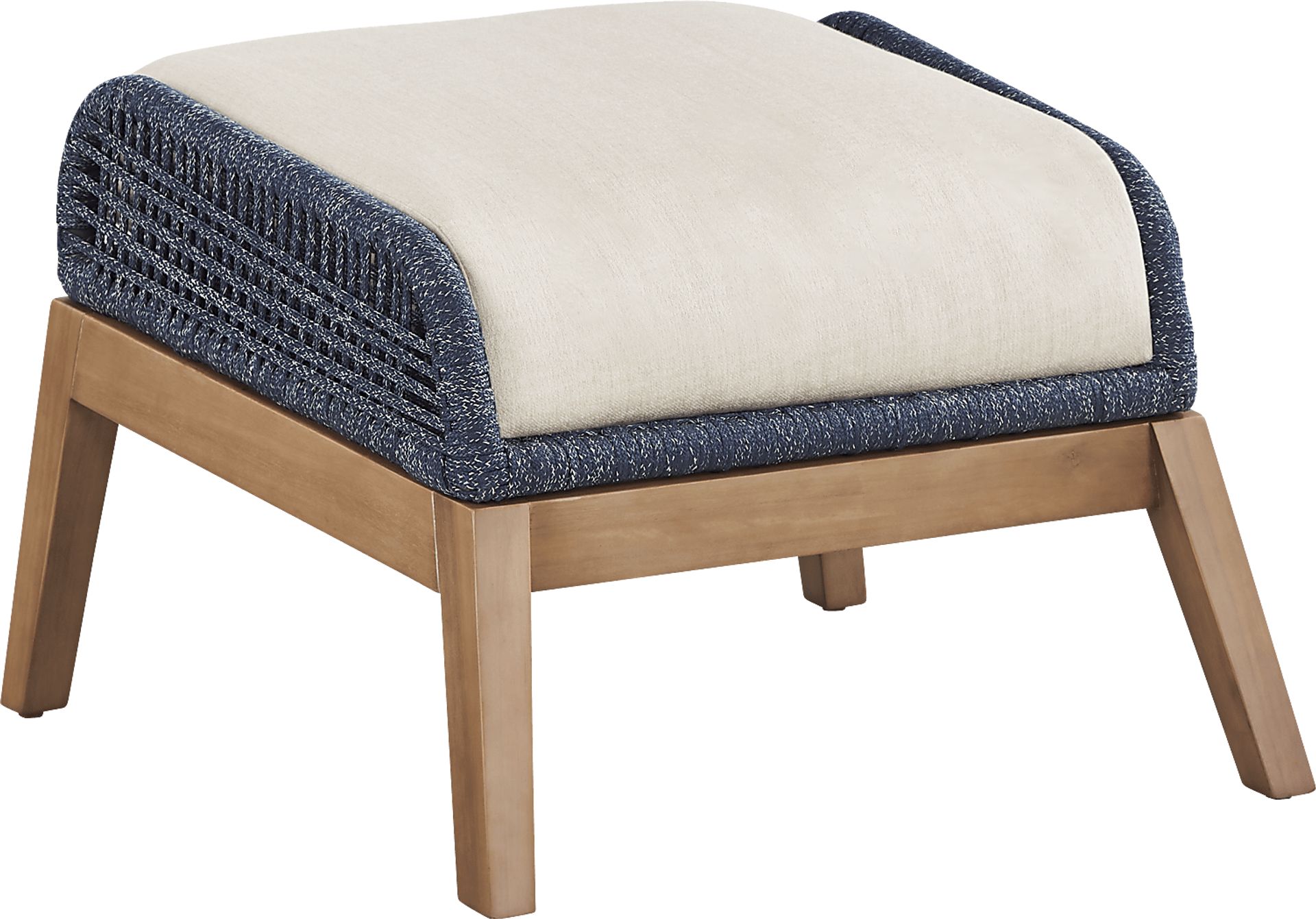 Tessere Blue Outdoor Ottoman - Image 1