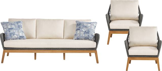Tessere Gray 3 Pc Outdoor Seating Set - Thumbnail - Image 1