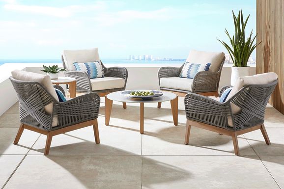 Tessere Gray 6 Pc Outdoor Chat Set