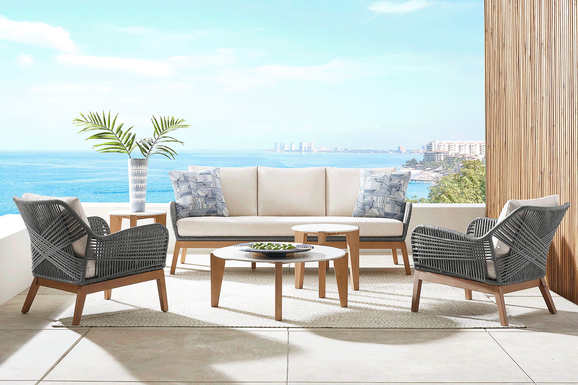 Tessere Gray 5 Pc Outdoor Seating Set - Image 1