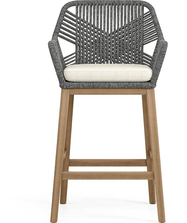 Tessere Natural 5 Pc Bar Height Outdoor Dining Set with Gray Barstools - Thumbnail - Image 7
