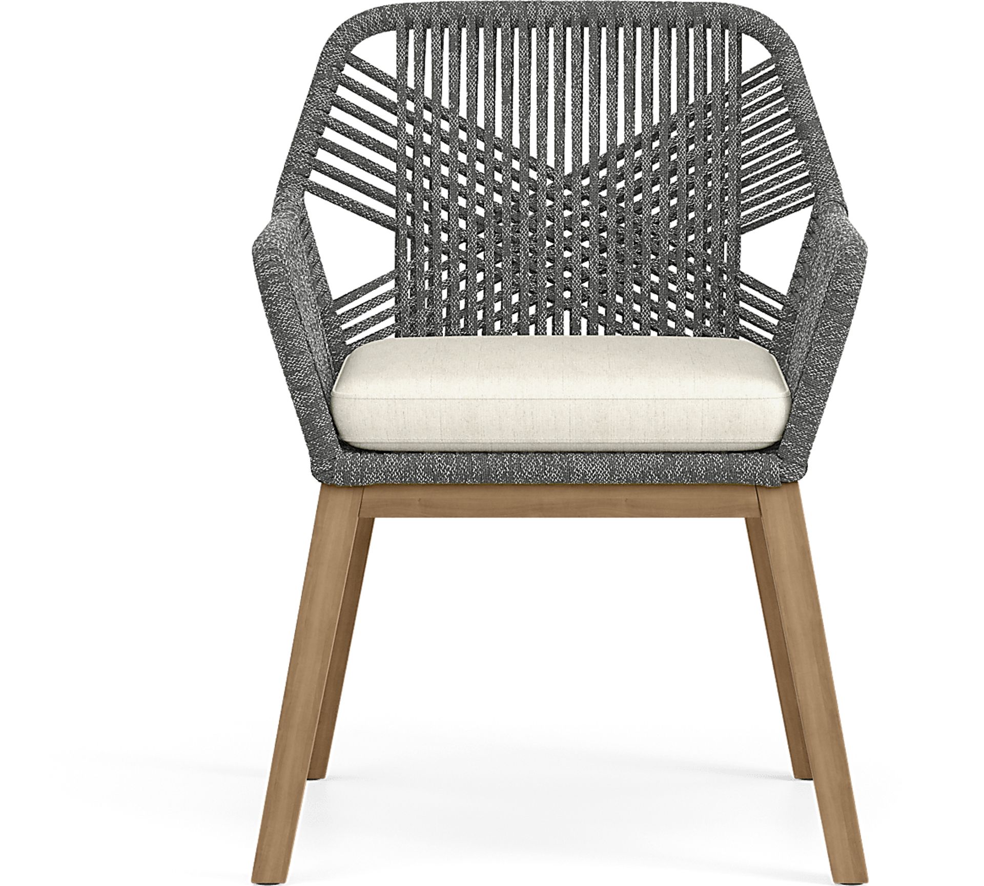 Tessere Natural 7 Pc Outdoor Dining Set with Gray Arm Chairs - Image 9