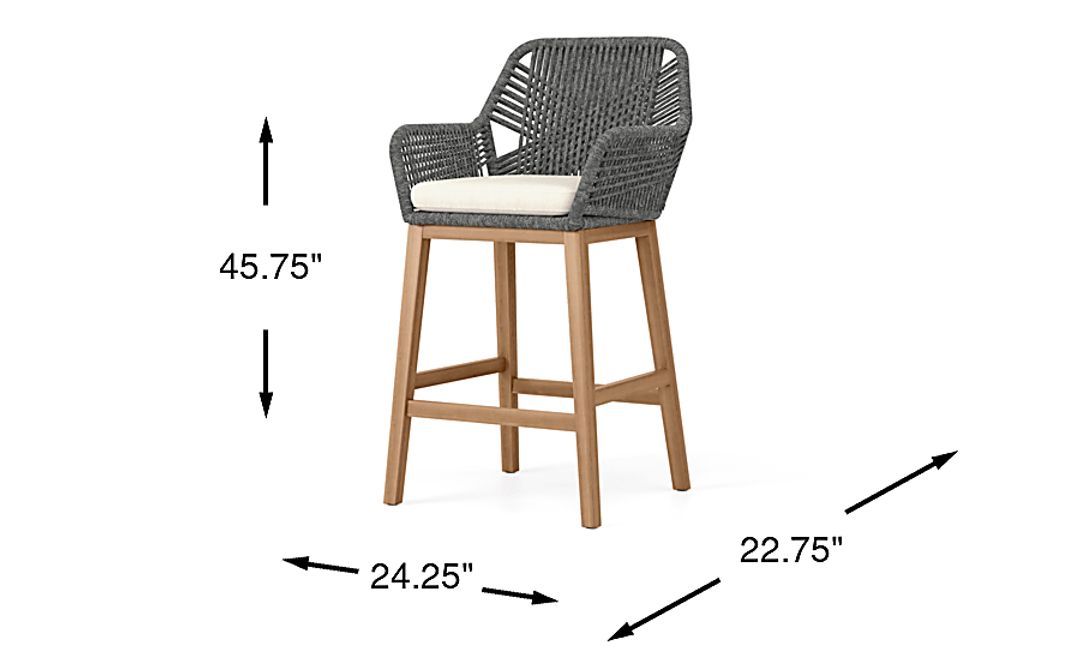 Tessere Gray Outdoor Barstool