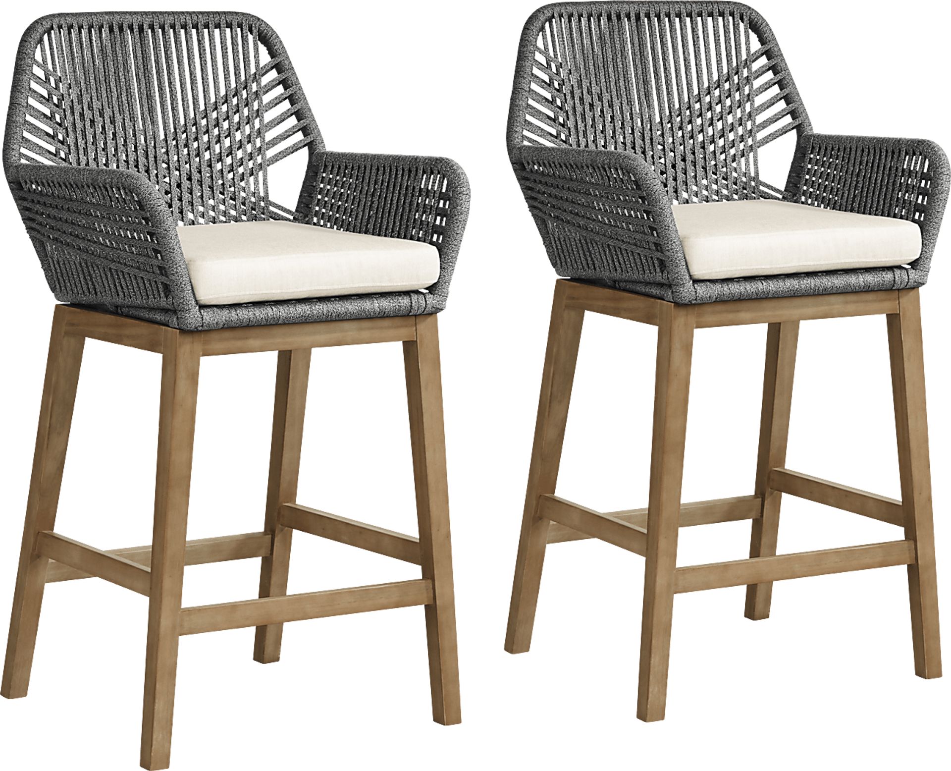 Tessere Gray Outdoor Barstool, Set of Two - Image 1