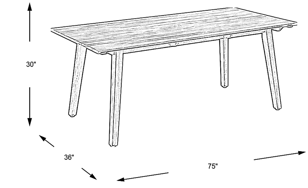 Tessere Natural Rectangle Outdoor Dining Table