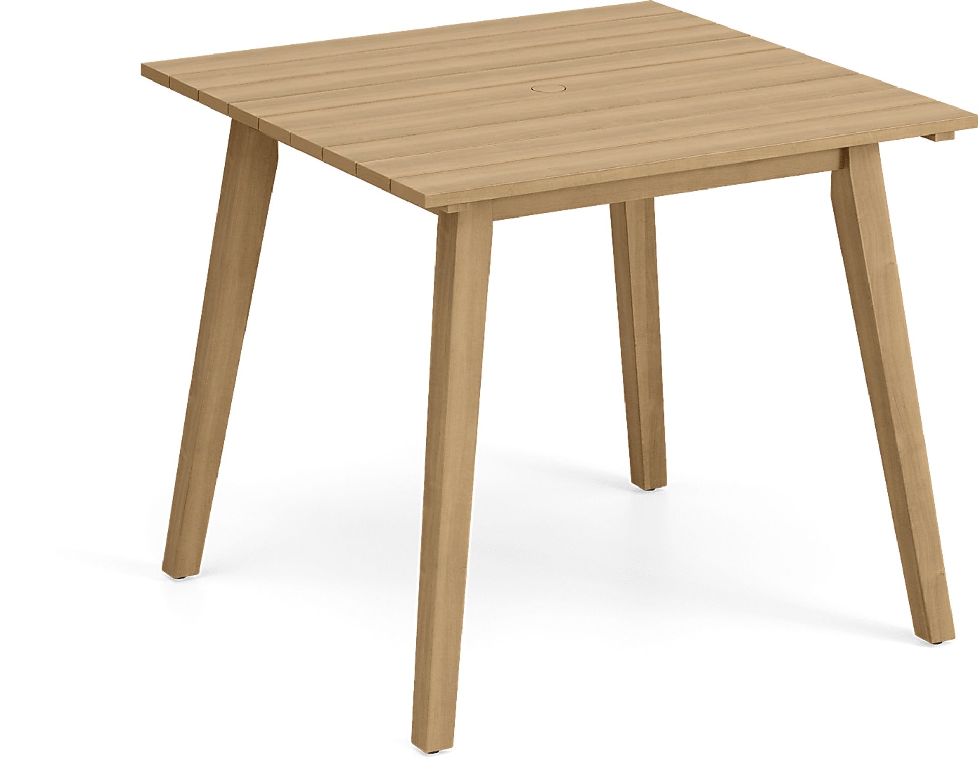 Tessere Natural 5 Pc Square Outdoor Dining Set with Blue Arm Chairs - Image 4