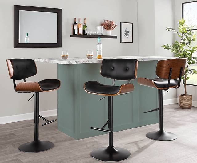 Tesshire Black Adjustable Barstool, Set of 2 - Thumbnail - Image 2