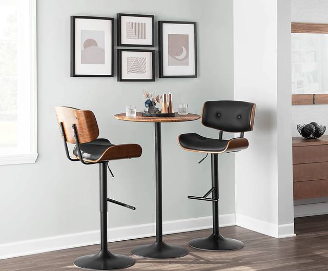 Tesshire Black Adjustable Barstool, Set of 2 - Thumbnail - Image 3