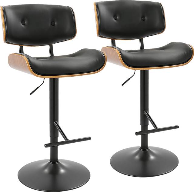 Tesshire Black Adjustable Barstool, Set of 2 - Thumbnail - Image 1