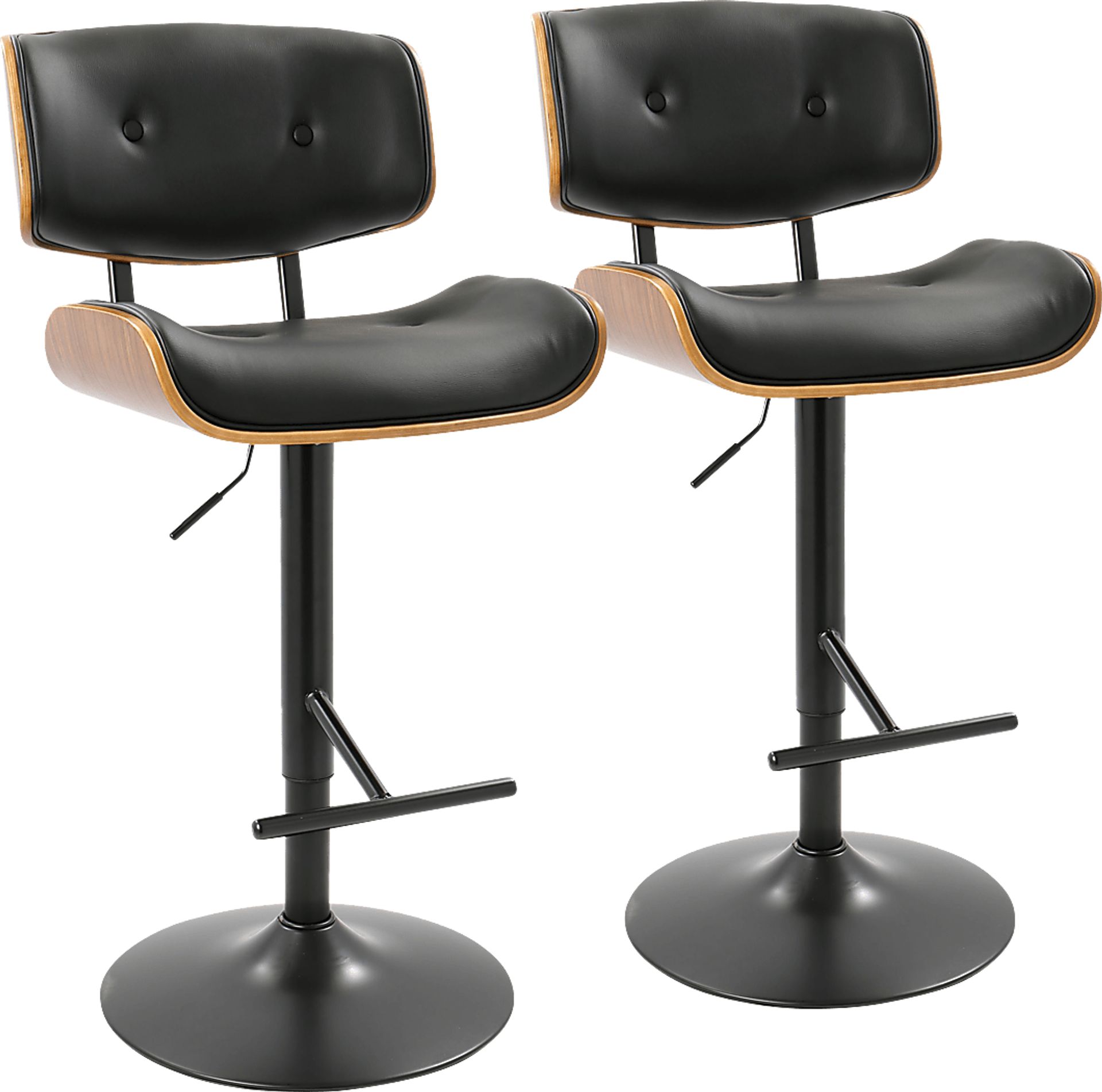 Tesshire Black Adjustable Barstool, Set of 2 - Image 1
