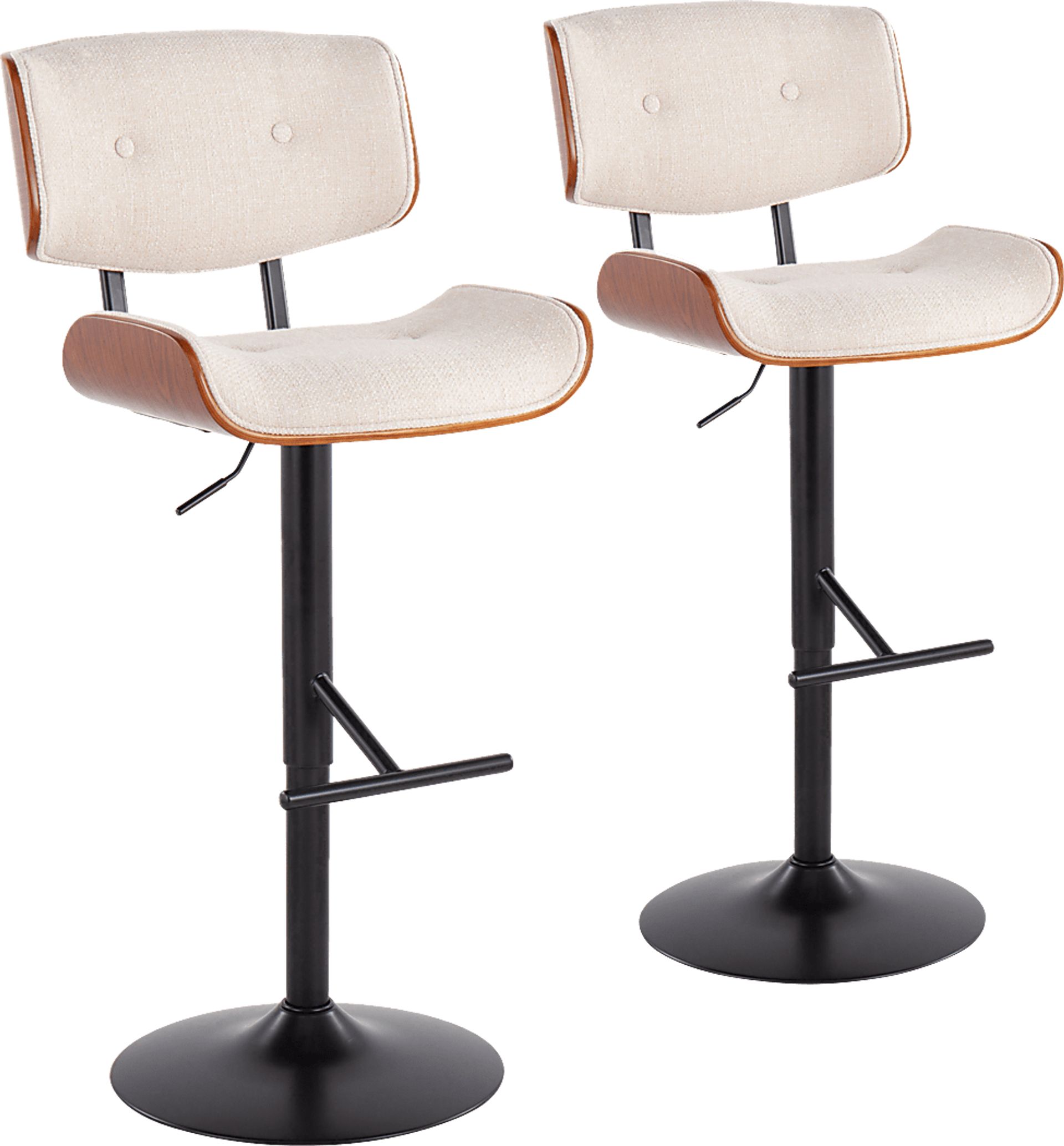 Tesshire Cream Adjustable Barstool, Set of 2 - Image 1