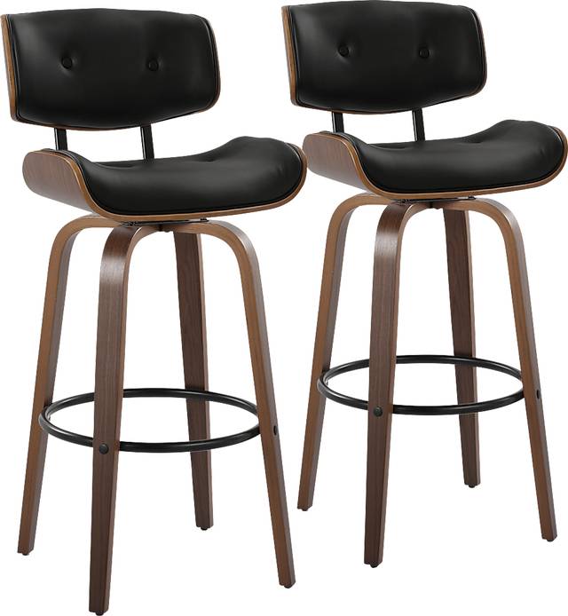 Tesshire II Black Swivel Barstool, Set of 2 - Thumbnail - Image 1