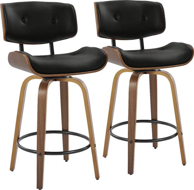 Tesshire II Black Swivel Counter Height Stool, Set of 2 - Thumbnail - Image 1
