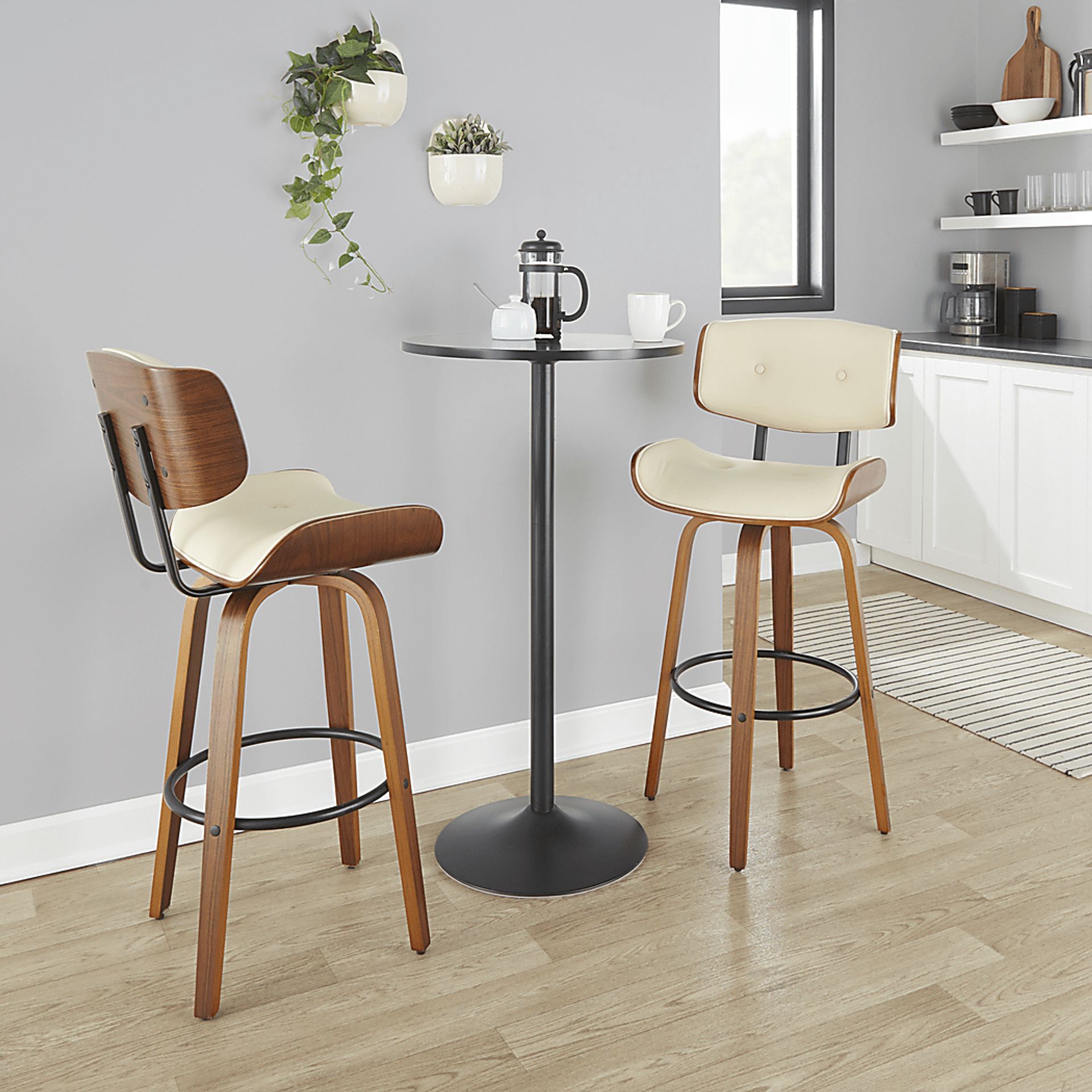Tesshire II Cream Swivel Barstool, Set of 2 - Image 2
