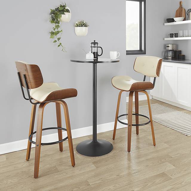 Tesshire II Cream Swivel Barstool, Set of 2 - Thumbnail - Image 3