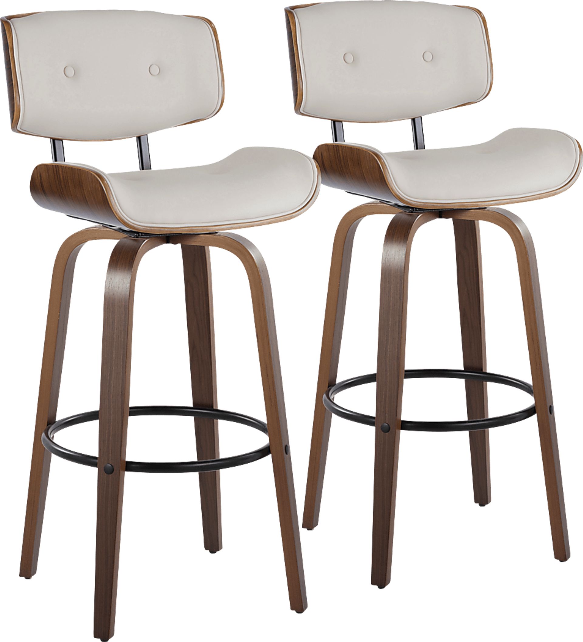 Tesshire II Cream Swivel Barstool, Set of 2 - Image 1