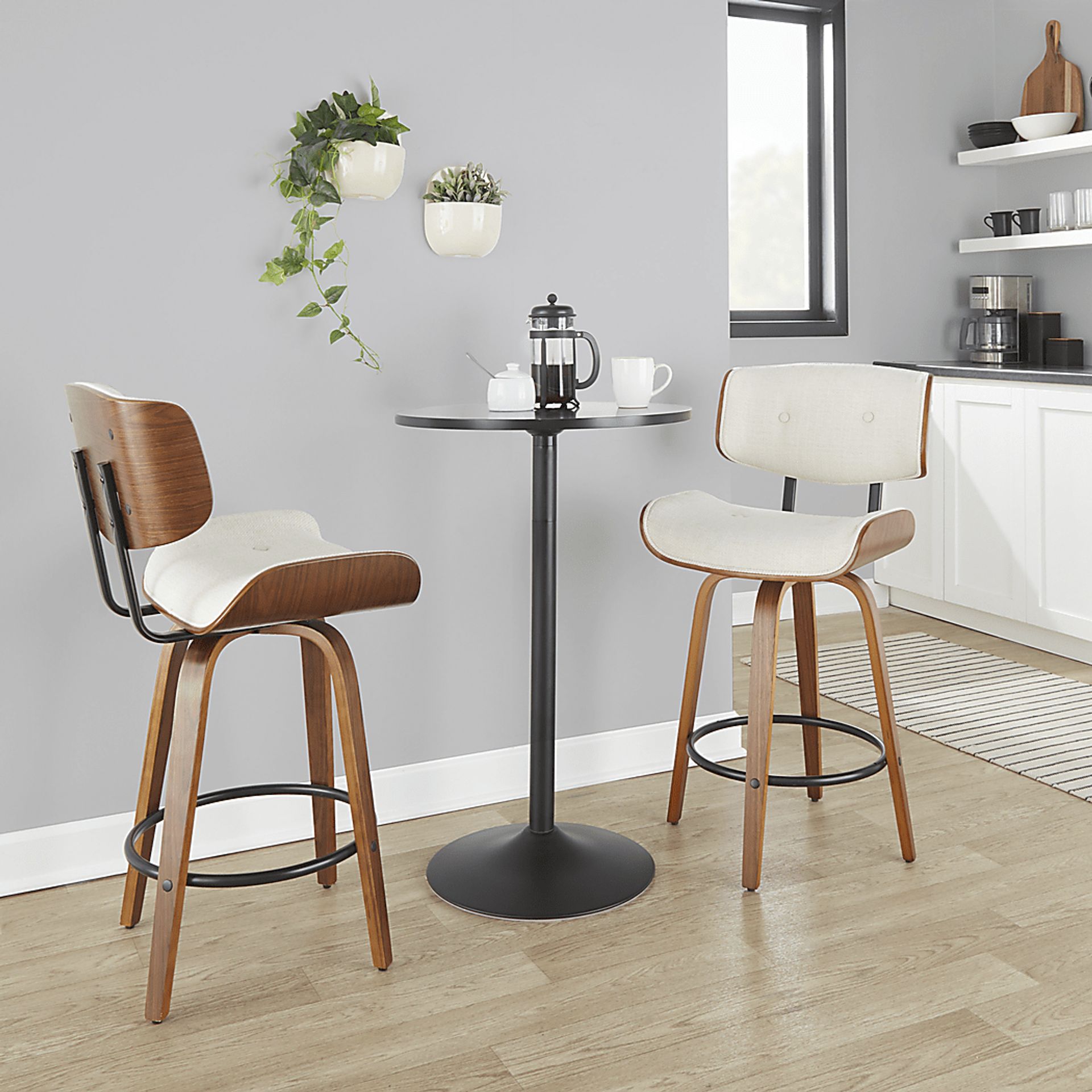 Tesshire II Cream Swivel Counter Height Stool, Set of 2 - Image 2
