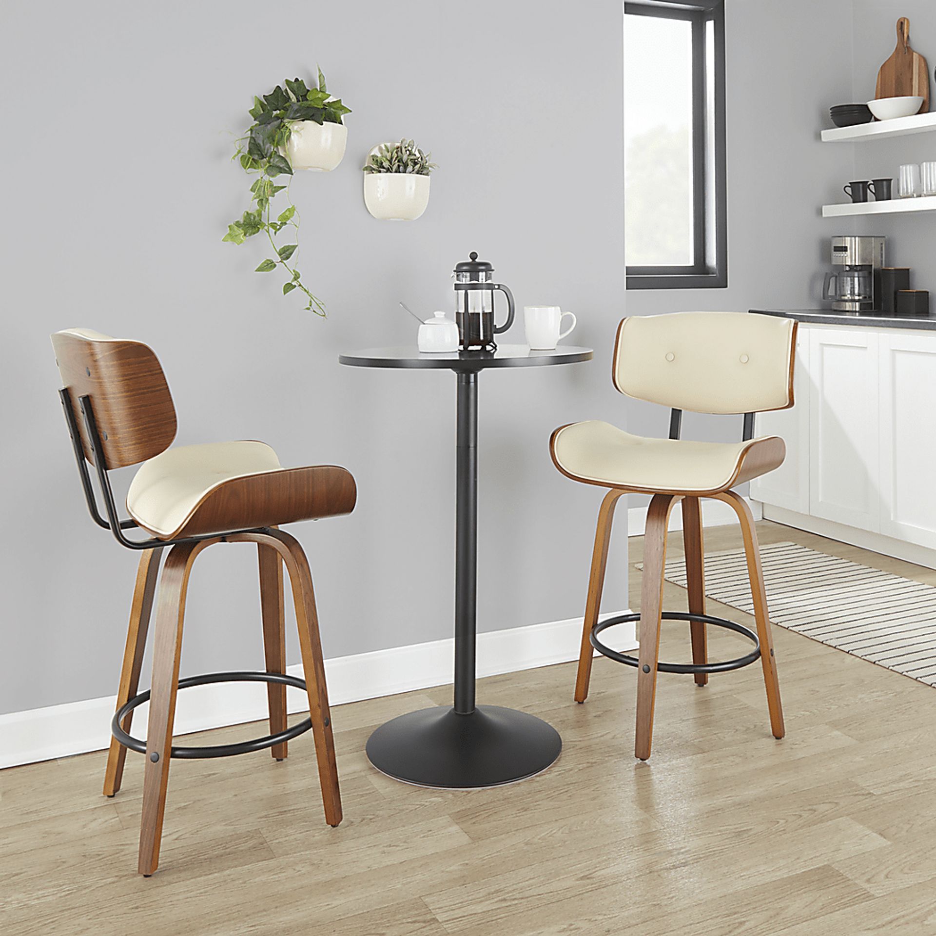 Tesshire II Cream Swivel Counter Height Stool, Set of 2 - Image 2
