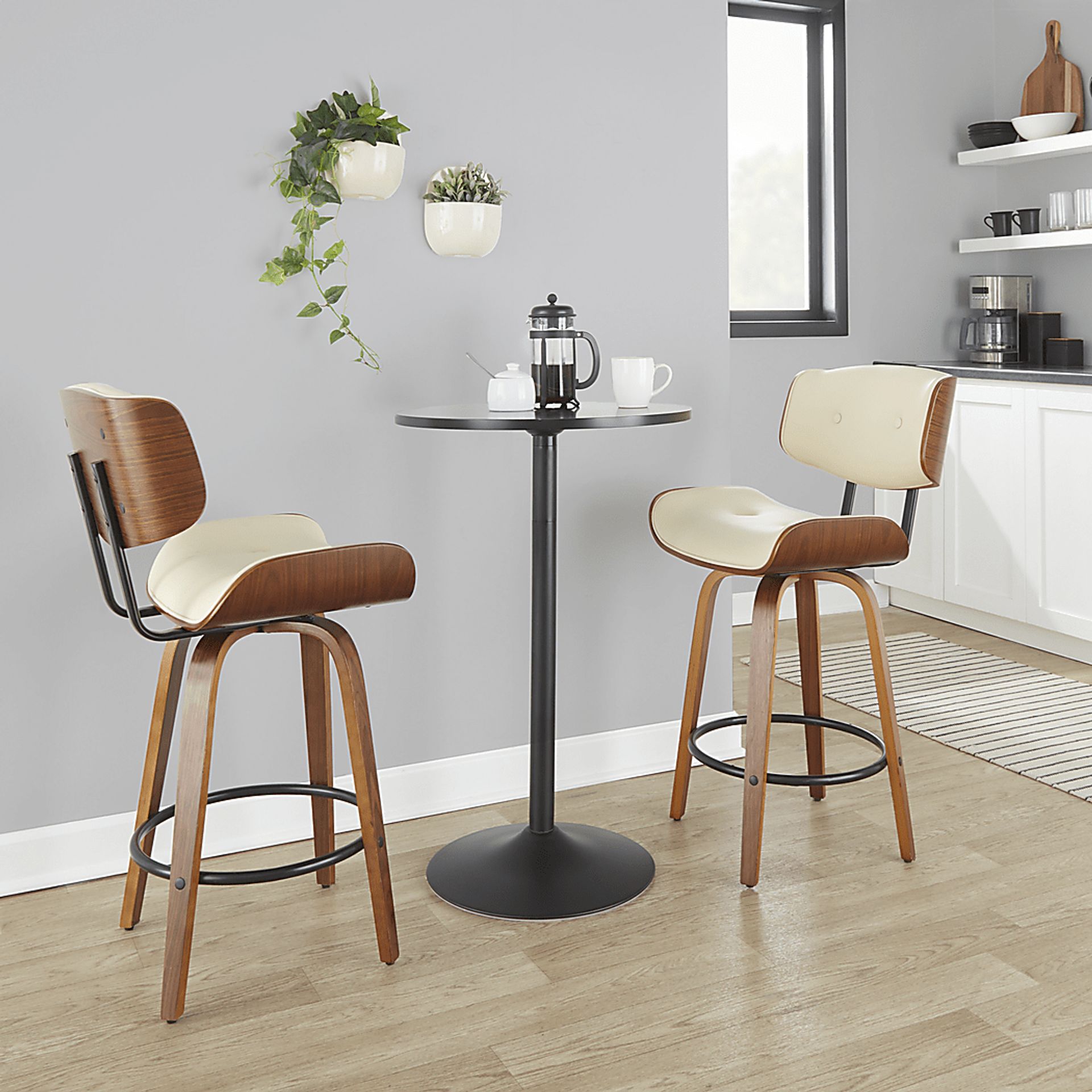 Tesshire II Cream Swivel Counter Height Stool, Set of 2 - Image 3