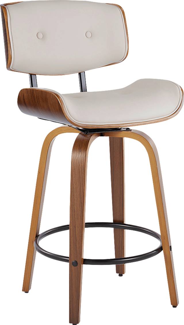 Tesshire II Cream Swivel Counter Height Stool, Set of 2 - Thumbnail - Image 4
