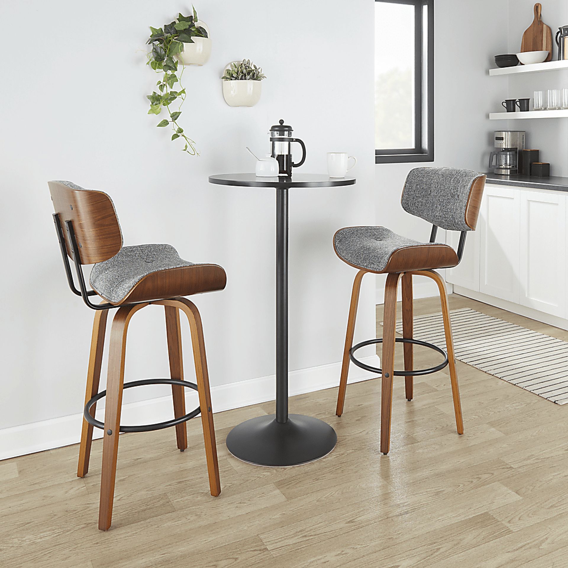 Tesshire II Gray Swivel Barstool, Set of 2 - Image 3