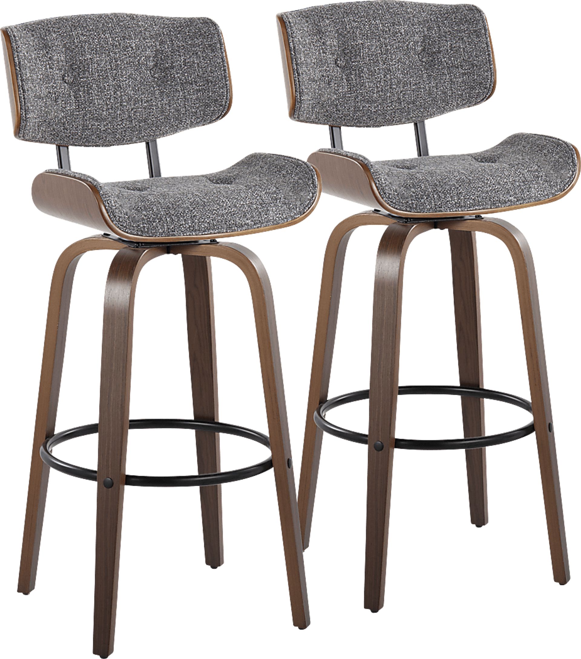 Tesshire II Gray Swivel Barstool, Set of 2 - Image 1