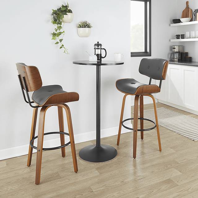Tesshire II Charcoal Swivel Barstool, Set of 2 - Thumbnail - Image 3