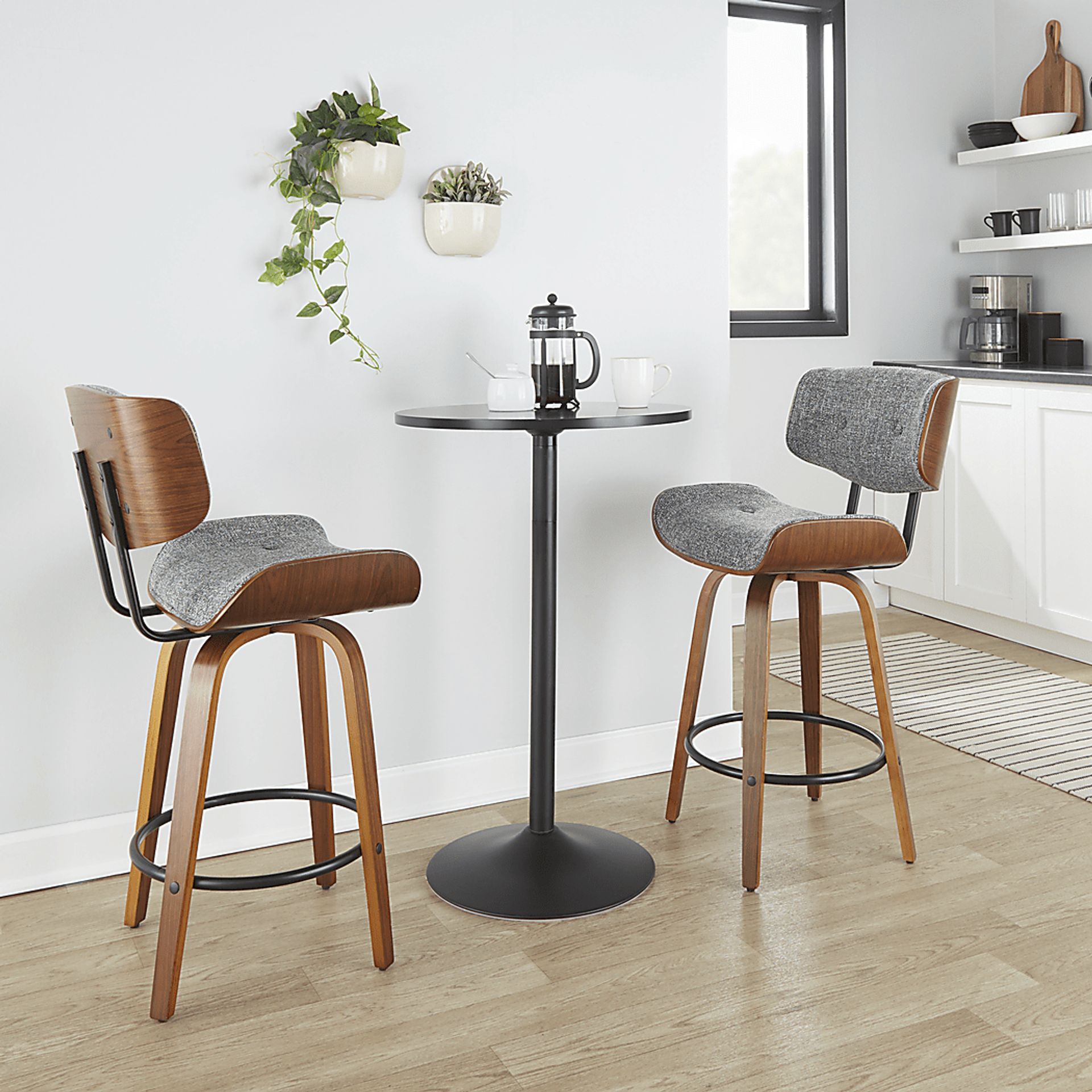 Tesshire II Gray Swivel Counter Height Stool, Set of 2 - Image 3