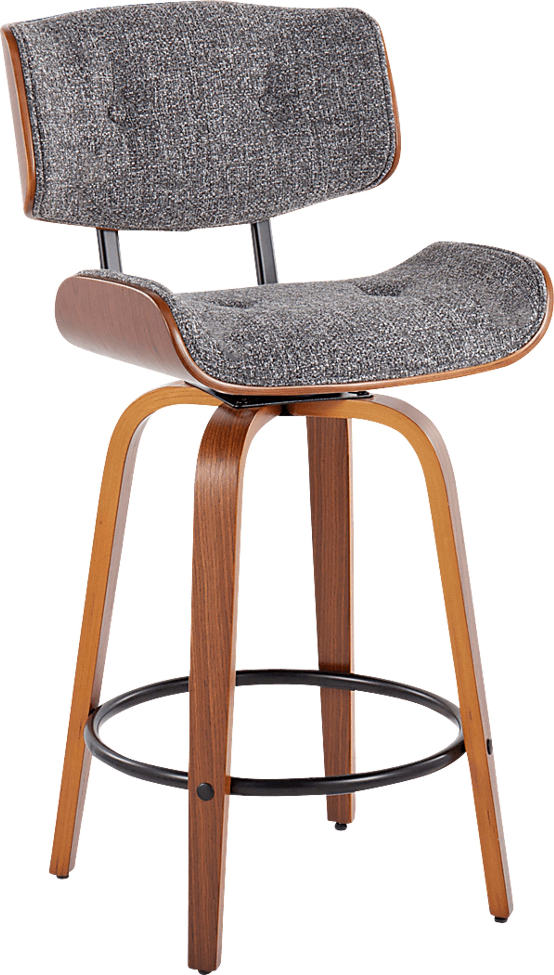 Tesshire II Gray Swivel Counter Height Stool, Set of 2 - Image 4