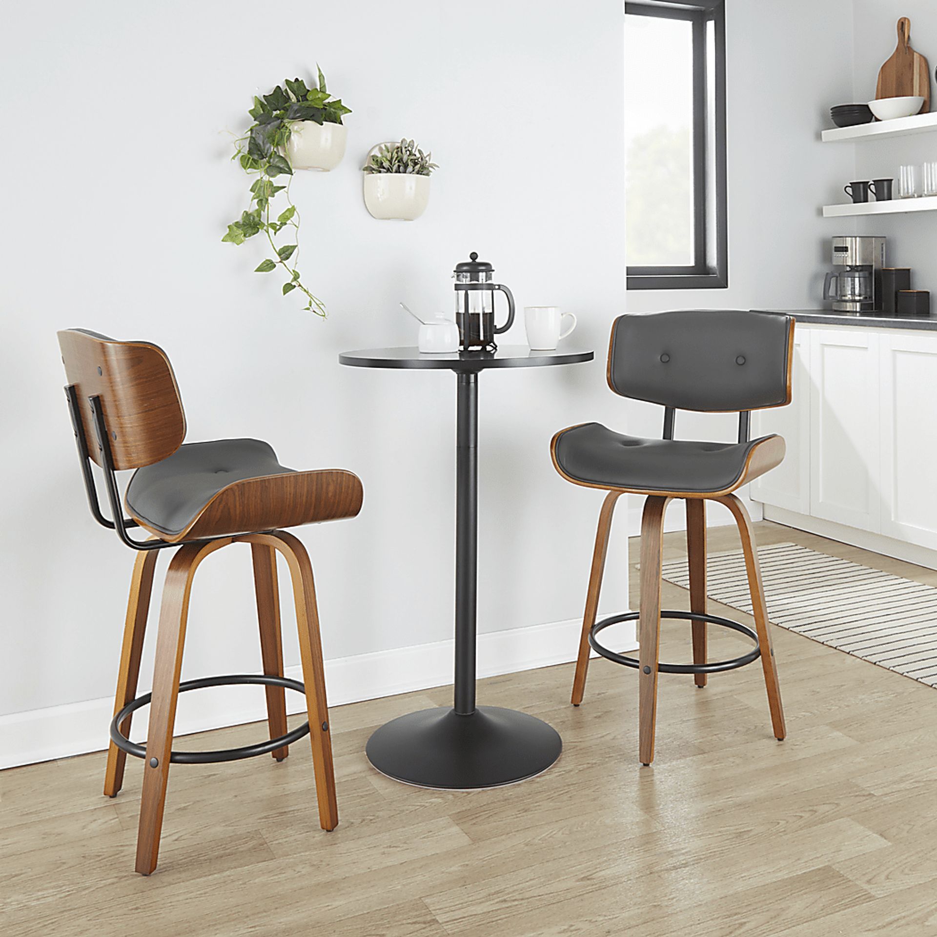 Tesshire II Gray Swivel Counter Height Stool, Set of 2 - Image 2