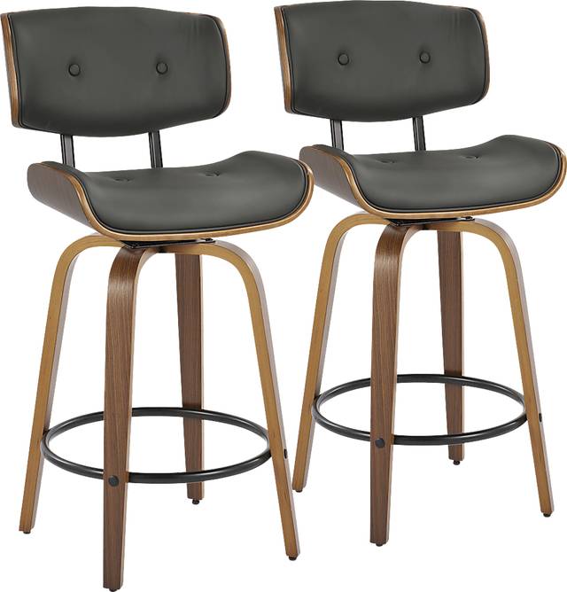 Tesshire II Gray Swivel Counter Height Stool, Set of 2 - Thumbnail - Image 1