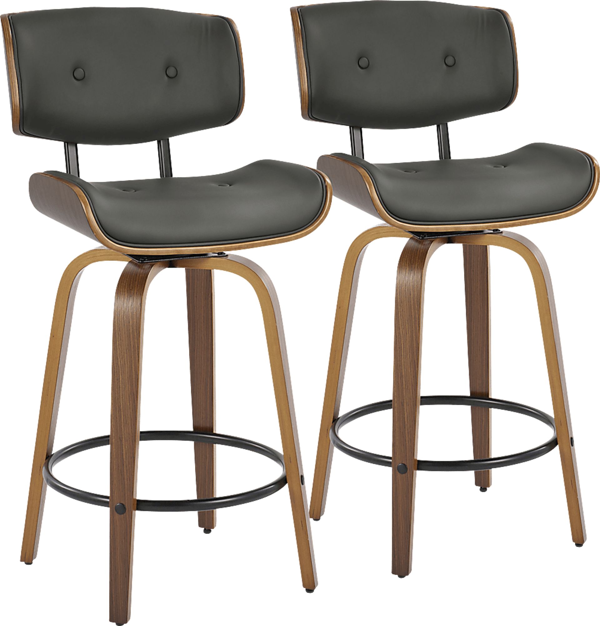 Tesshire II Gray Swivel Counter Height Stool, Set of 2 - Image 1