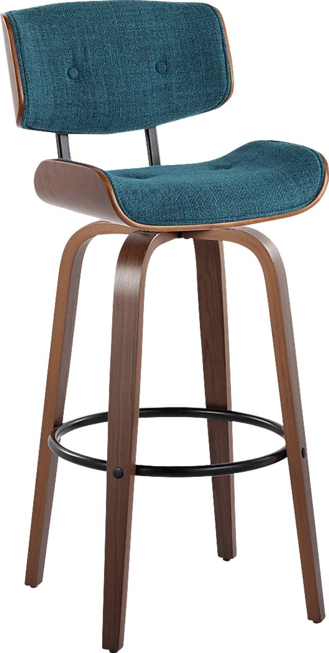 Tesshire II Teal Swivel Barstool, Set of 2 - Thumbnail - Image 6