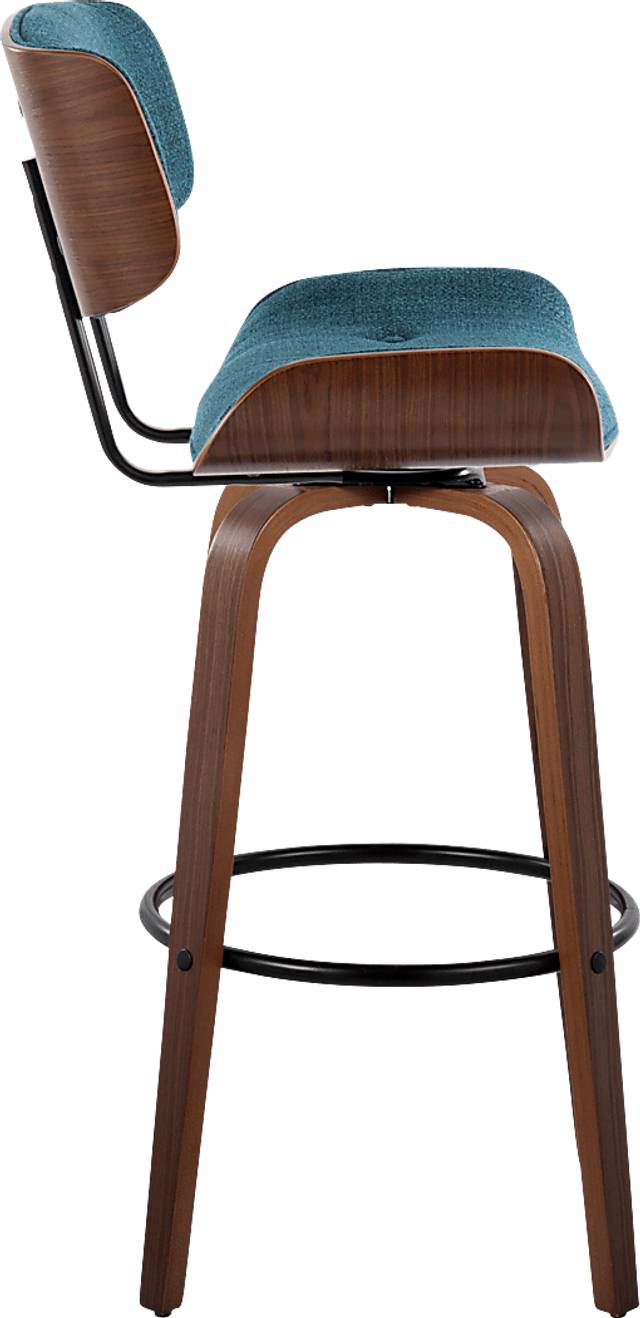 Tesshire II Teal Swivel Barstool, Set of 2 - Thumbnail - Image 7