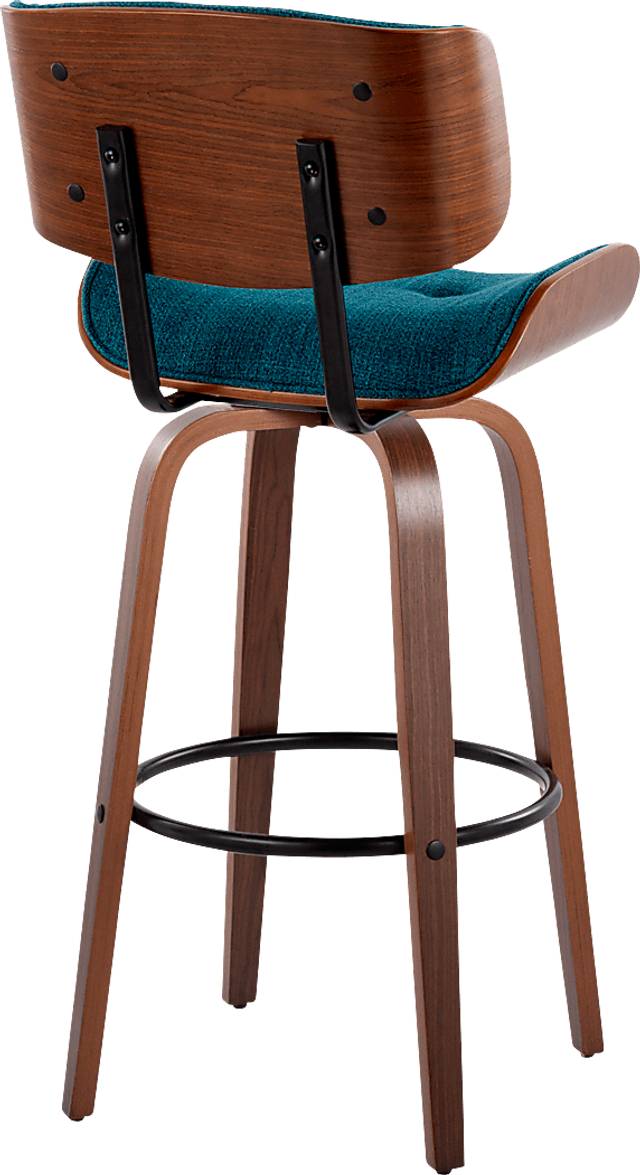 Tesshire II Teal Swivel Barstool, Set of 2 - Thumbnail - Image 8