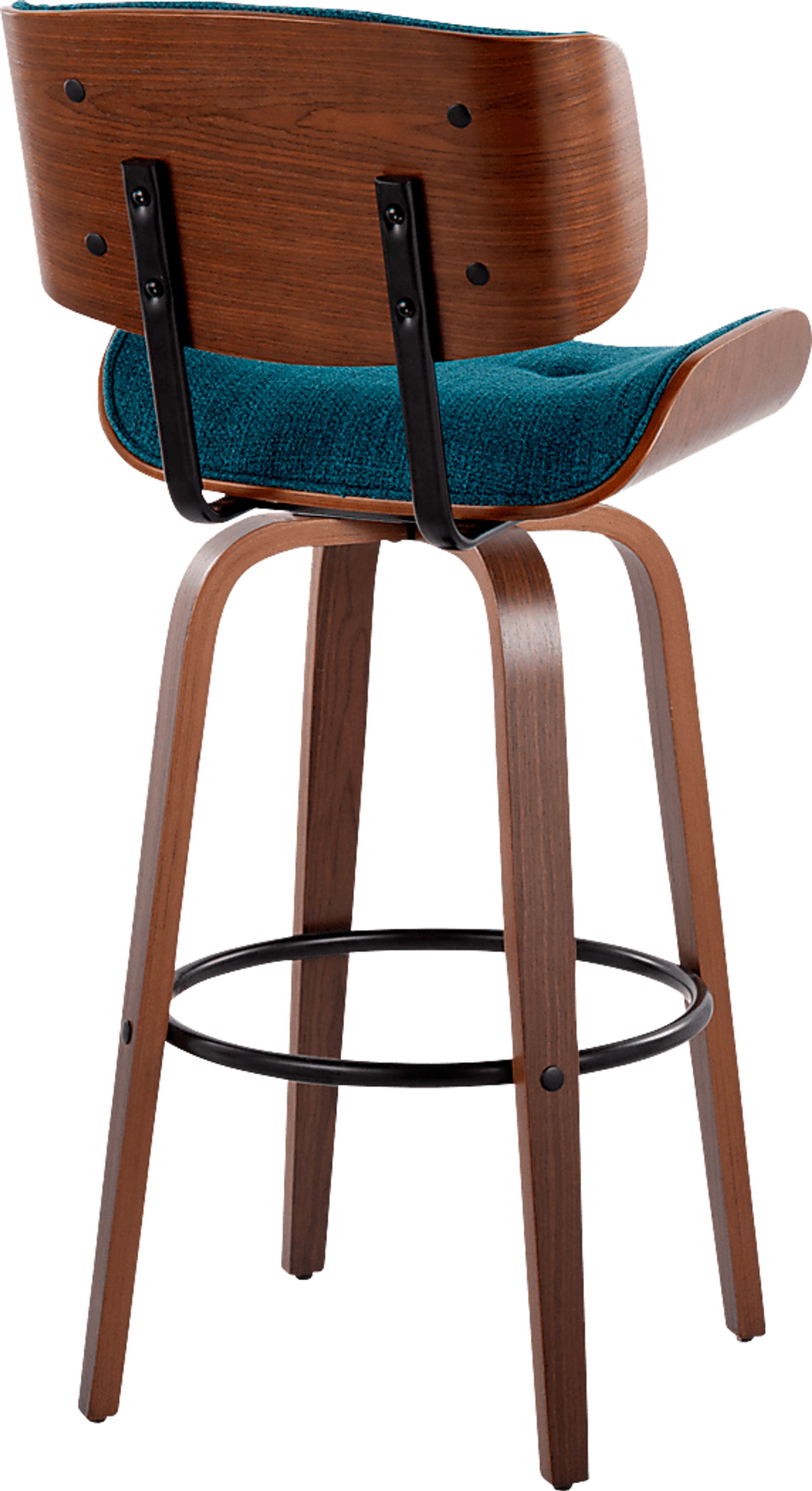 Tesshire II Teal Swivel Barstool, Set of 2 - Image 8