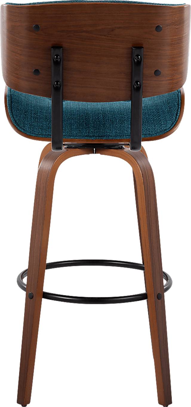 Tesshire II Teal Swivel Barstool, Set of 2 - Thumbnail - Image 9