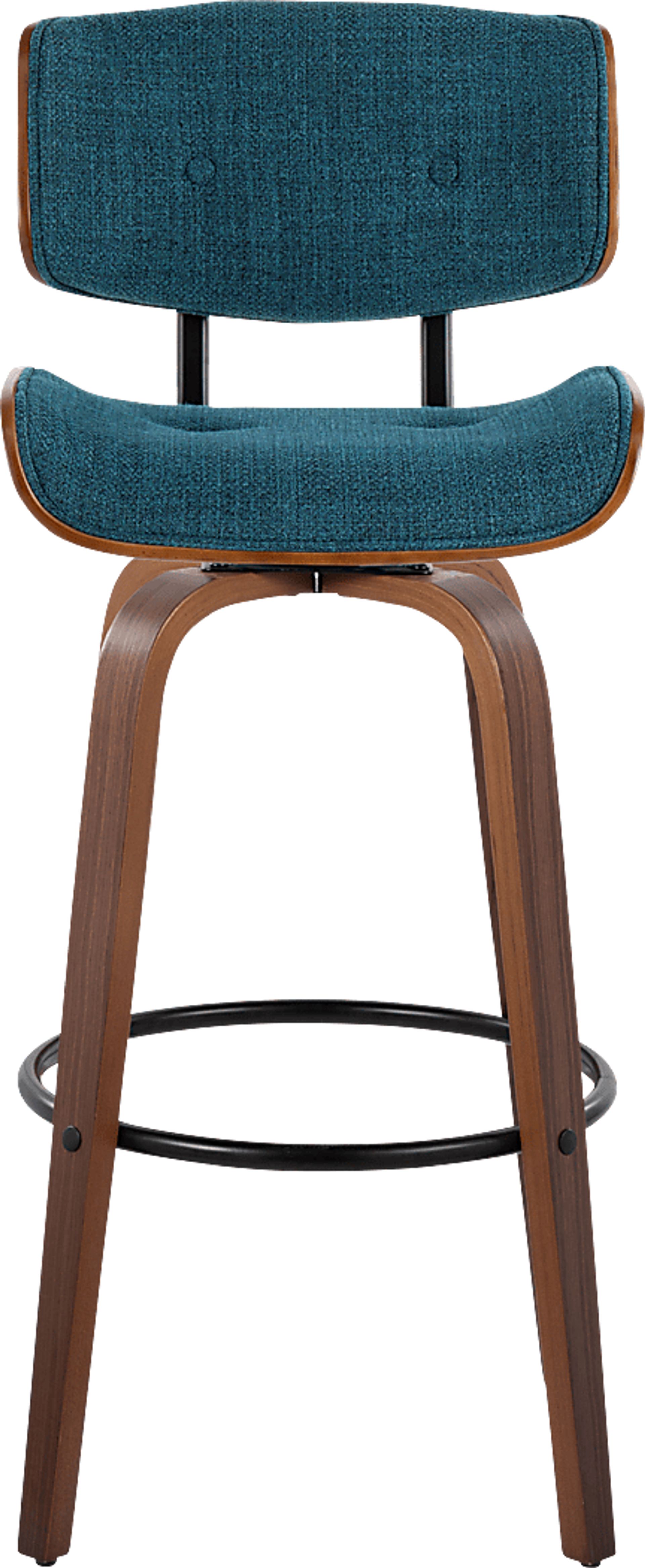 Tesshire II Teal Swivel Barstool, Set of 2 - Image 10