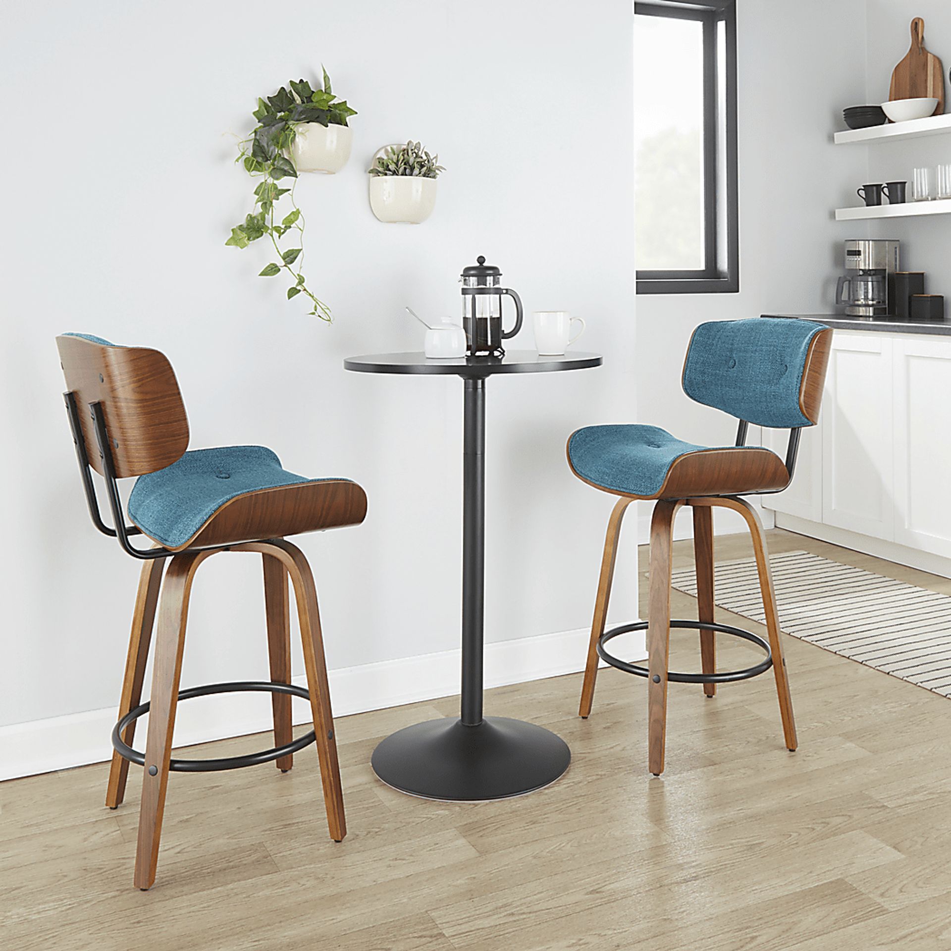 Tesshire II Teal Swivel Counter Height Stool, Set of 2 - Image 3