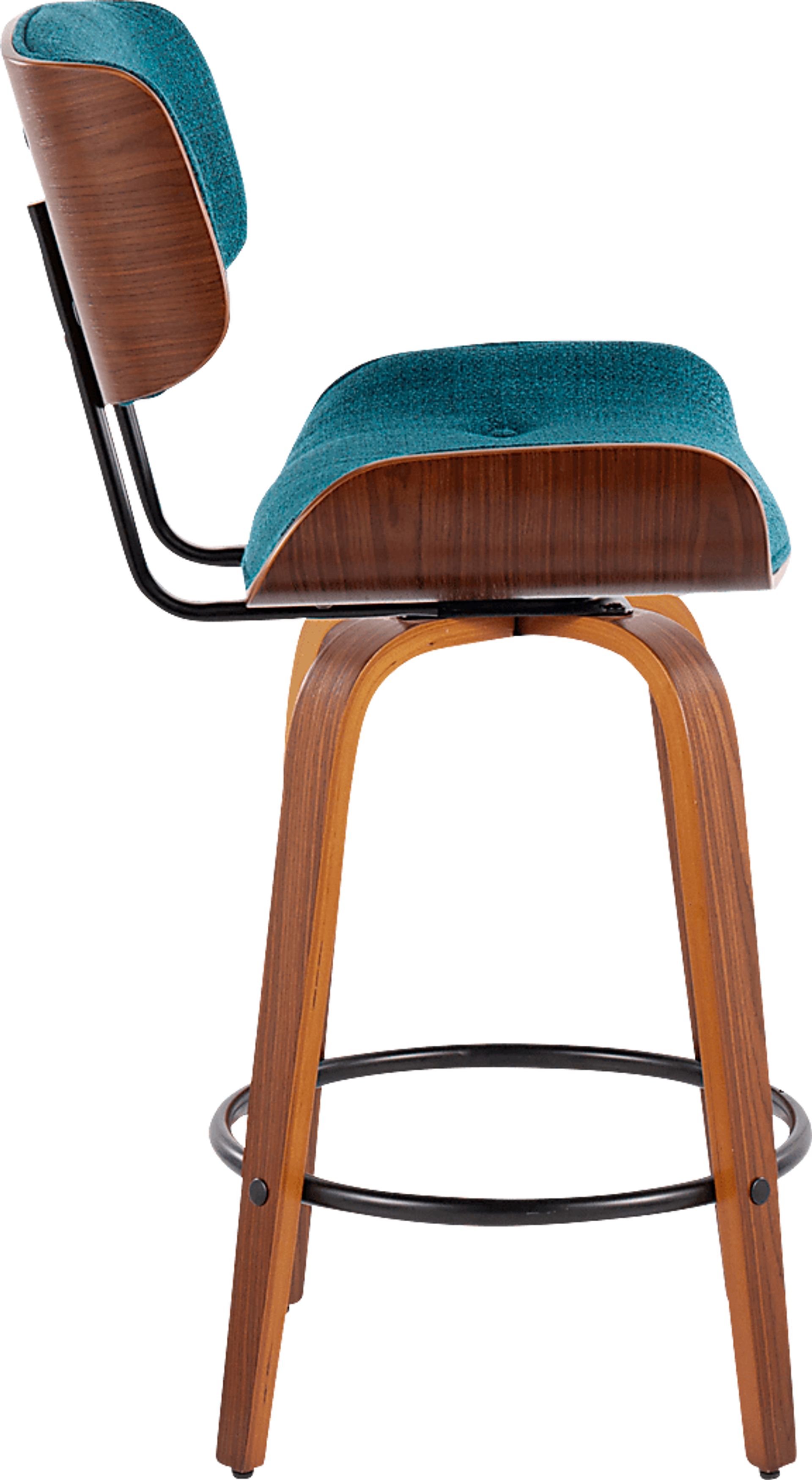 Tesshire II Teal Swivel Counter Height Stool, Set of 2 - Image 5