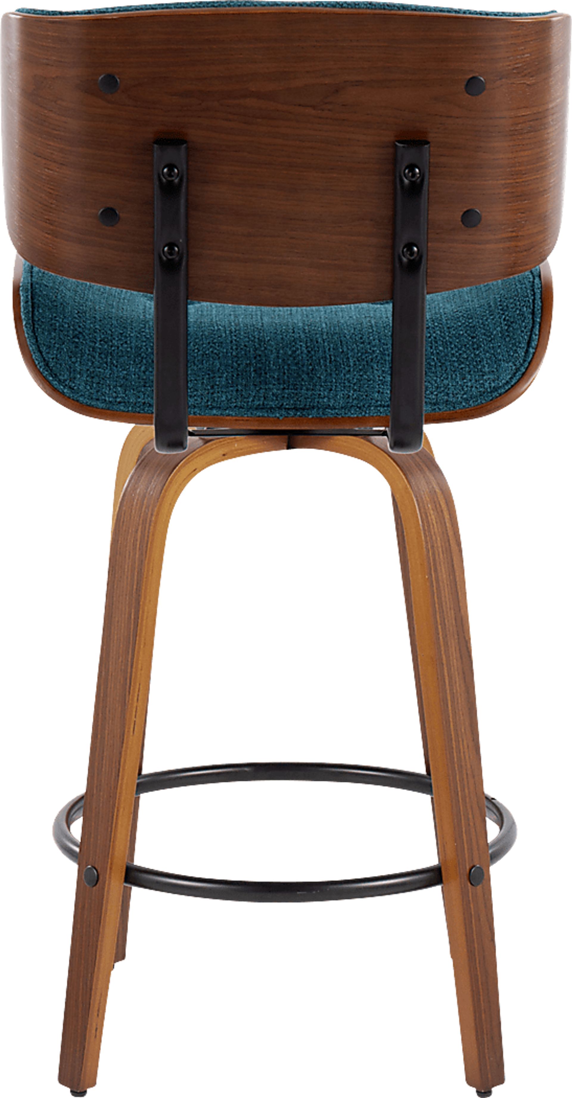 Tesshire II Teal Swivel Counter Height Stool, Set of 2 - Image 7