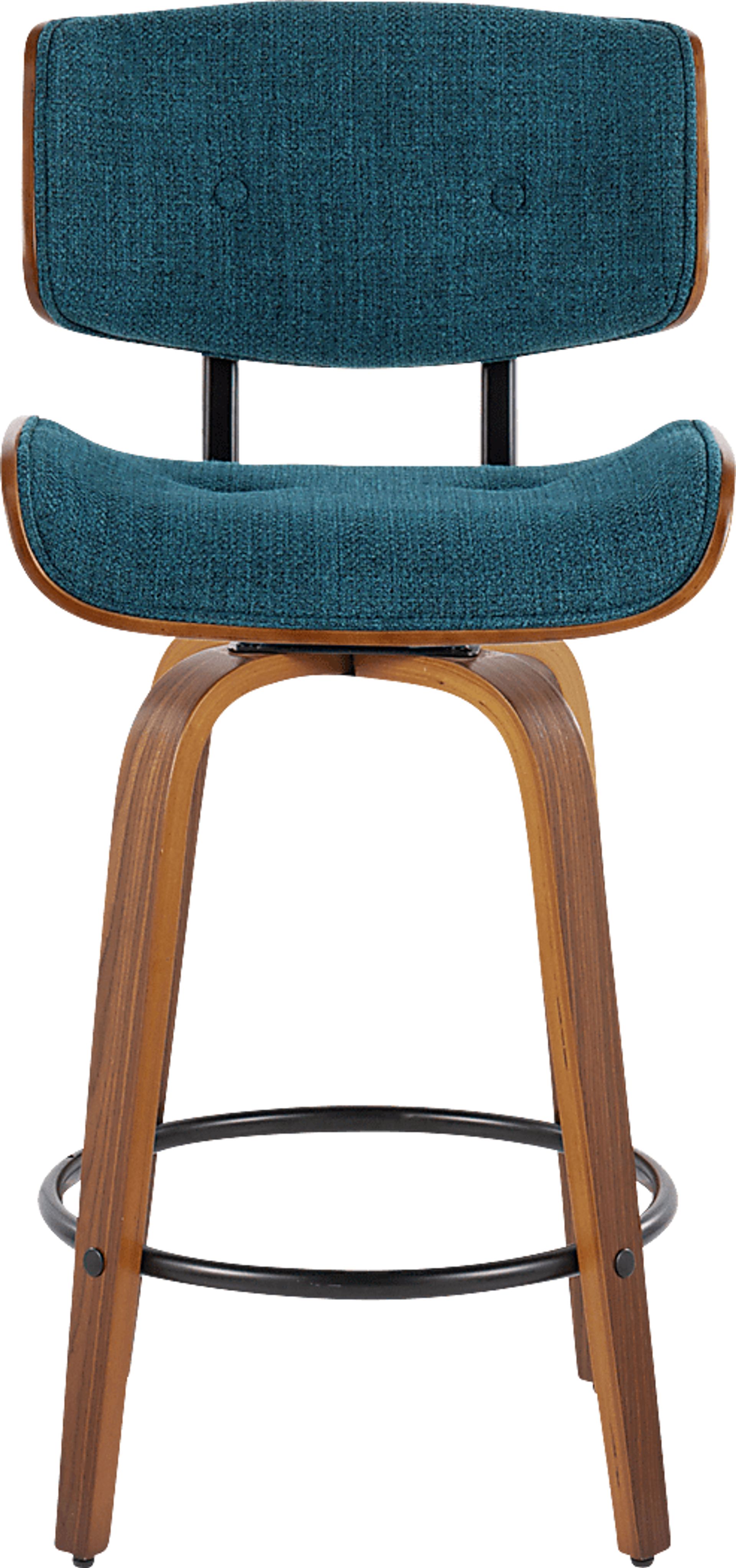 Tesshire II Teal Swivel Counter Height Stool, Set of 2 - Image 8