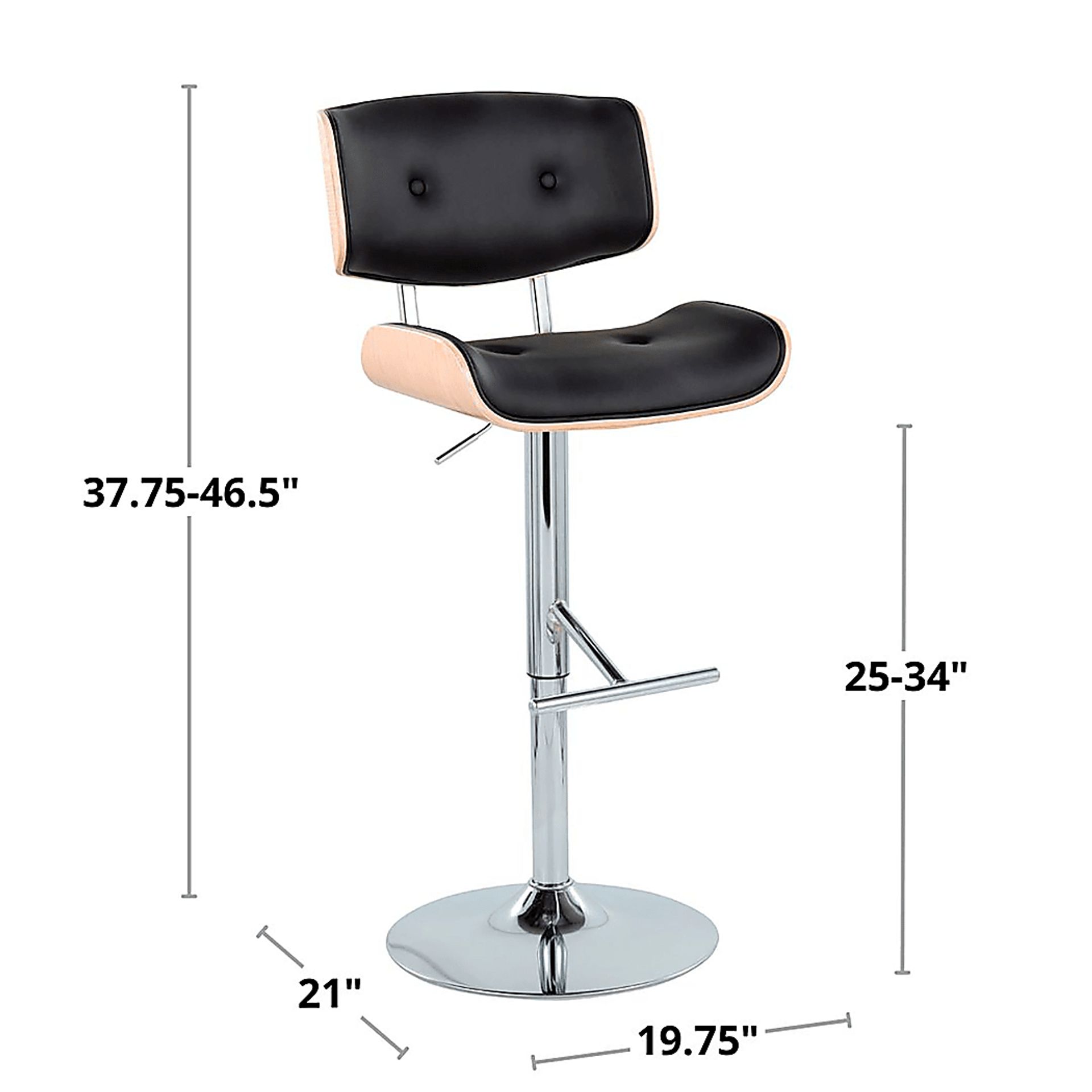 Tesshire III Black Adjustable Barstool, Set of 2 - Image 9