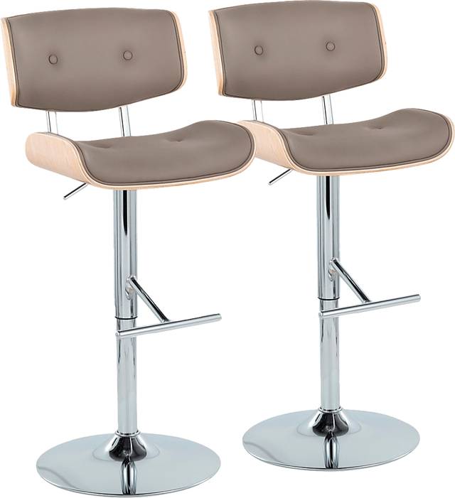 Tesshire III Light Gray Adjustable Barstool, Set of 2 - Thumbnail - Image 1