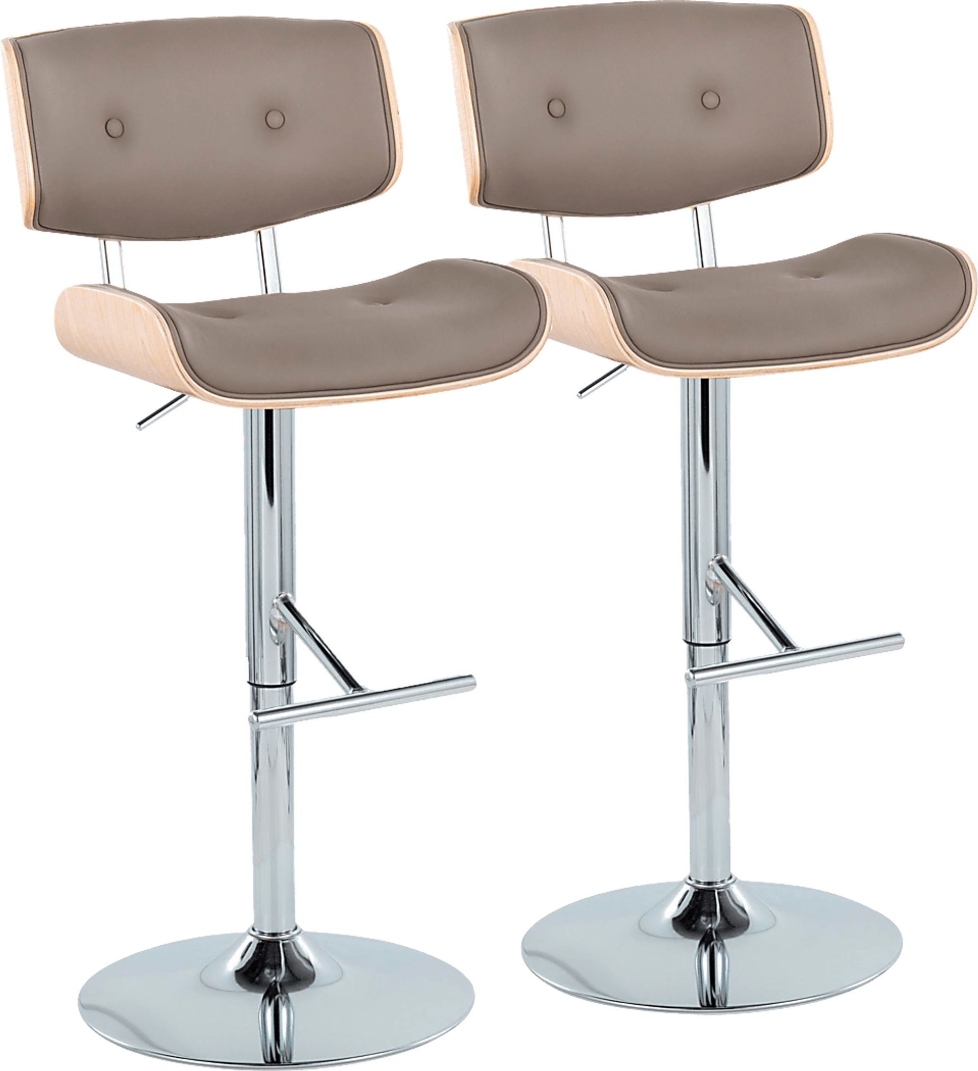 Tesshire III Light Gray Adjustable Barstool, Set of 2 - Image 1