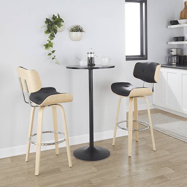 Tesshire IV Black Swivel Barstool, Set of 2 - Thumbnail - Image 4