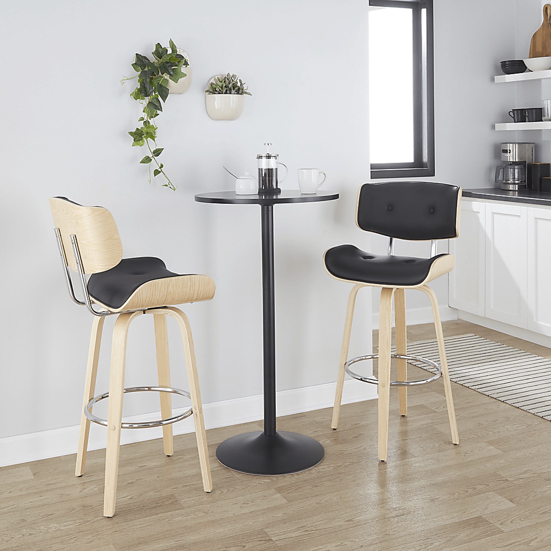 Tesshire IV Black Swivel Barstool, Set of 2 - Image 5