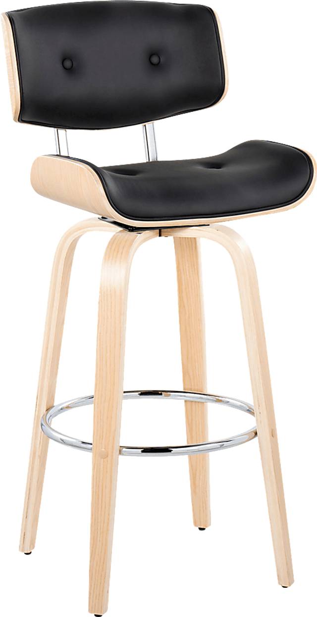 Tesshire IV Black Swivel Barstool, Set of 2 - Thumbnail - Image 6