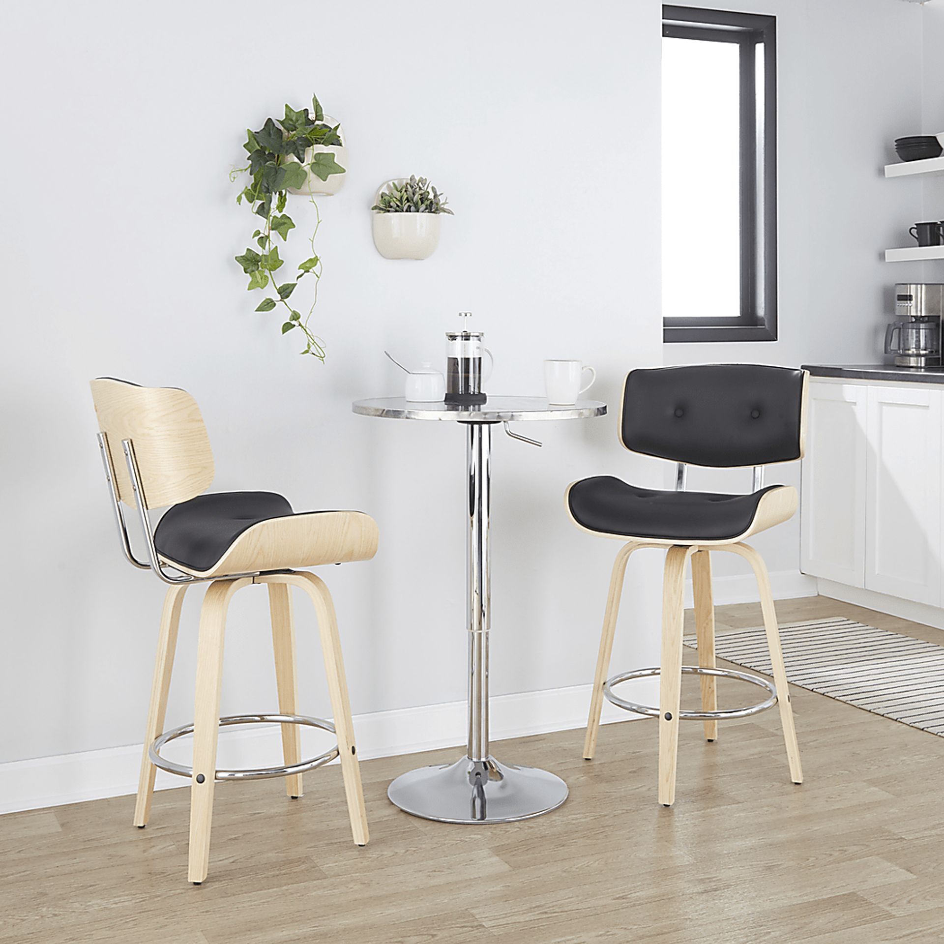 Tesshire IV Black Swivel Counter Height Stool, Set of 2 - Image 2